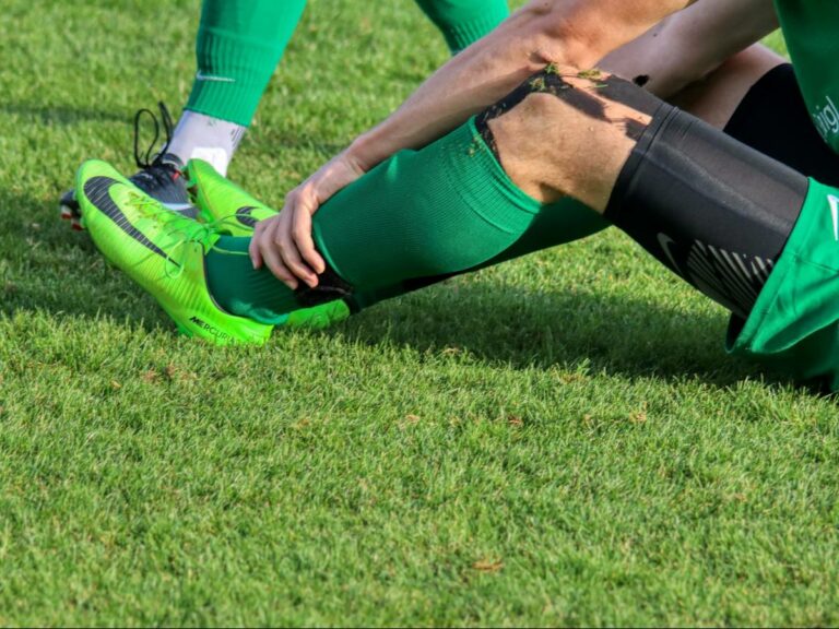 blessure de la cheville au football