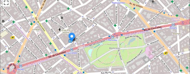plan d'accès à la Clinique du Parc Monceau