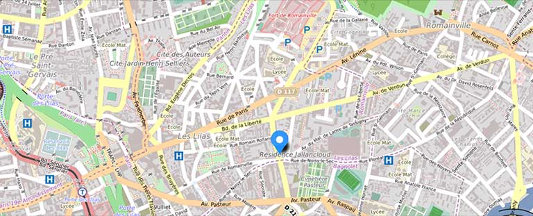 plan d'accès à la Clinique Paris Lilas